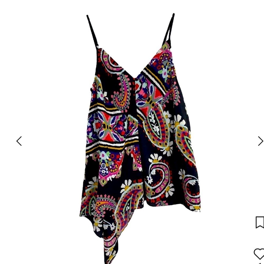 Anthropologie 100% Silk Camisole In Paisley, Size 6